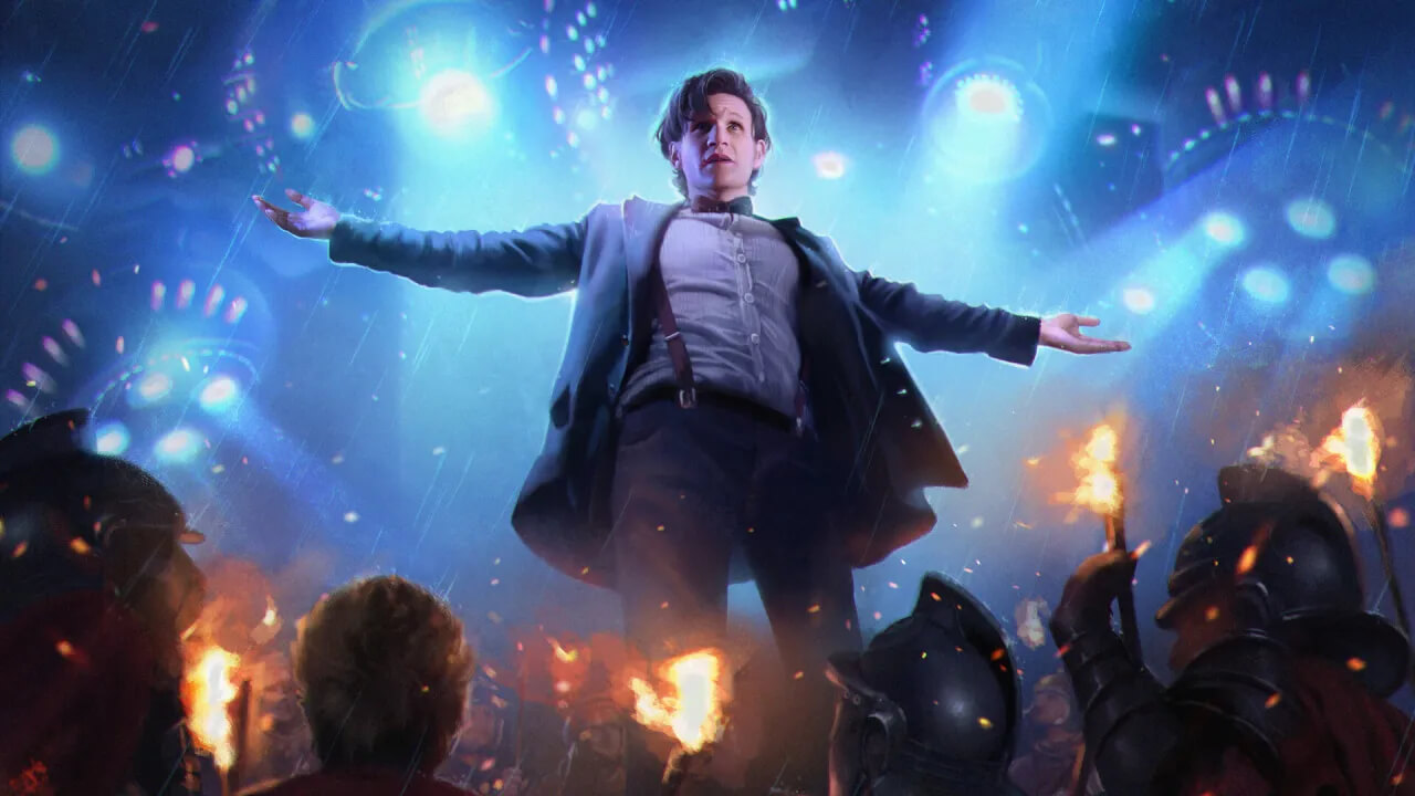 11th Doctor surrounded by spaceships